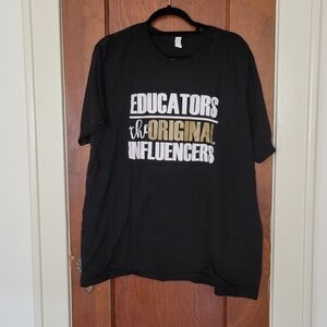 Black Trendy Teacherz T-Shirt - Educators the Original Influencers Size 2X